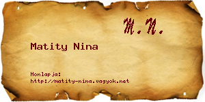 Matity Nina névjegykártya